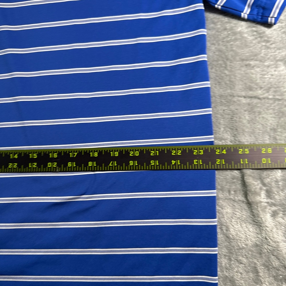 Peter Millar Summer Comfort Crossed Club Golf Polo Shirt Striped Blue White L - Picture 7 of 9